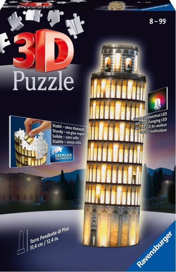 Ravensburger Toren van Pisa Night Edition 3D puzzel gebouw 216 stukjes