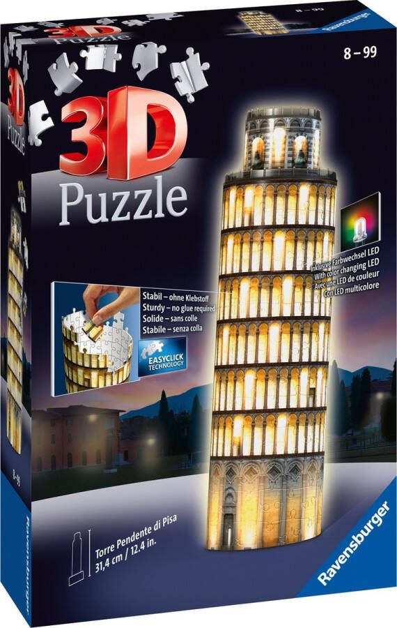 Ravensburger Toren van Pisa Night Edition 3D puzzel gebouw 216 stukjes