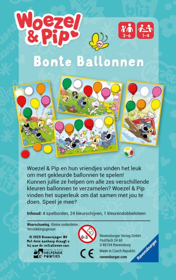 Ravensburger Woezel & Pip bonte ballonnen Pocketspel