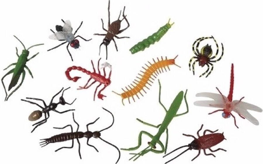 Ravensden Halloween Speelgoed insecten 12 stuks kunststof Nep insecten