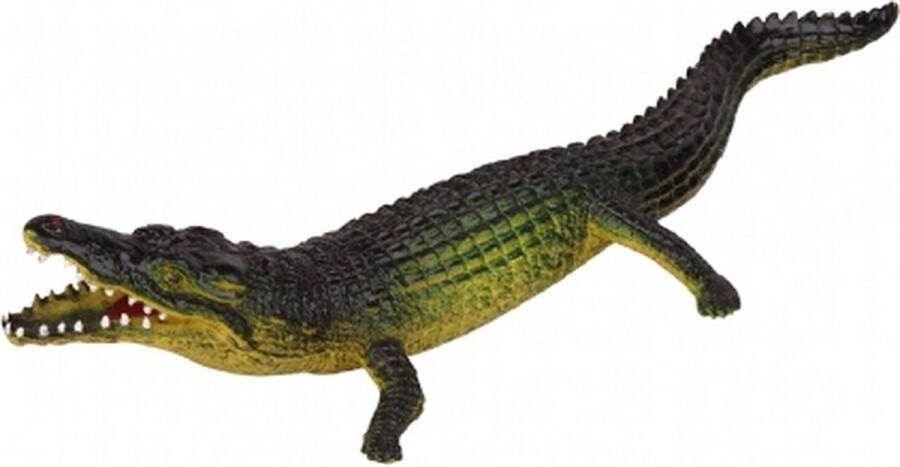 Ravensden Levensechte rubber dieren speelfiguren krokodil groen van 30 cm