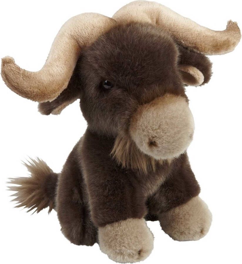 Ravensden Pluche bruine bizon knuffel 18 cm Bizons dieren knuffels Speelgoed voor kinderen