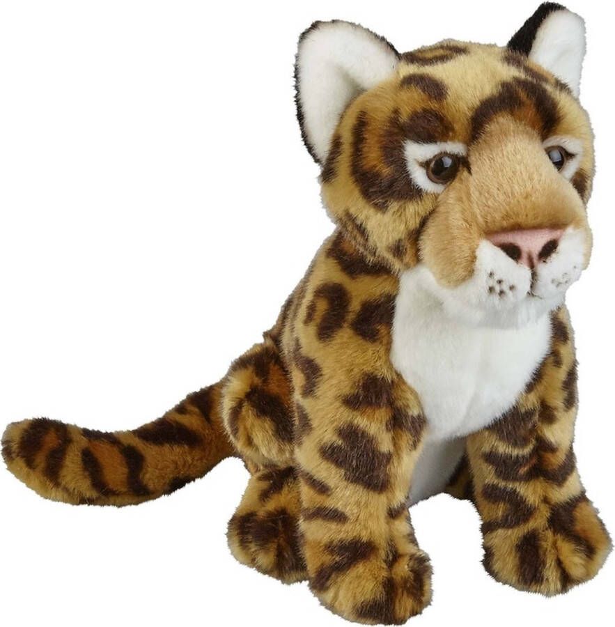 Ravensden Pluche bruine jaguar luipaard knuffel 28 cm Jaguars wilde dieren knuffels Speelgoed voor kinderen