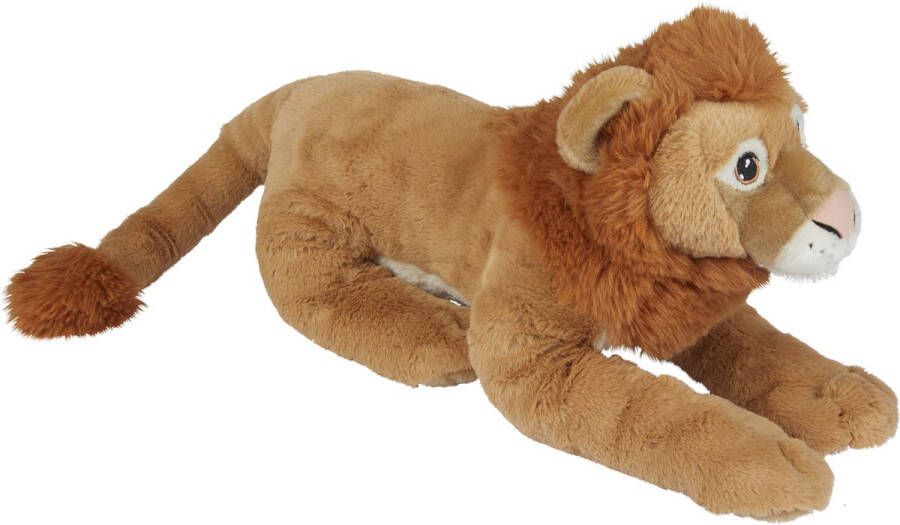 Ravensden Pluche bruine leeuw liggend knuffel 60 cm Leeuwen wilde dieren knuffels Speelgoed voor kinderen