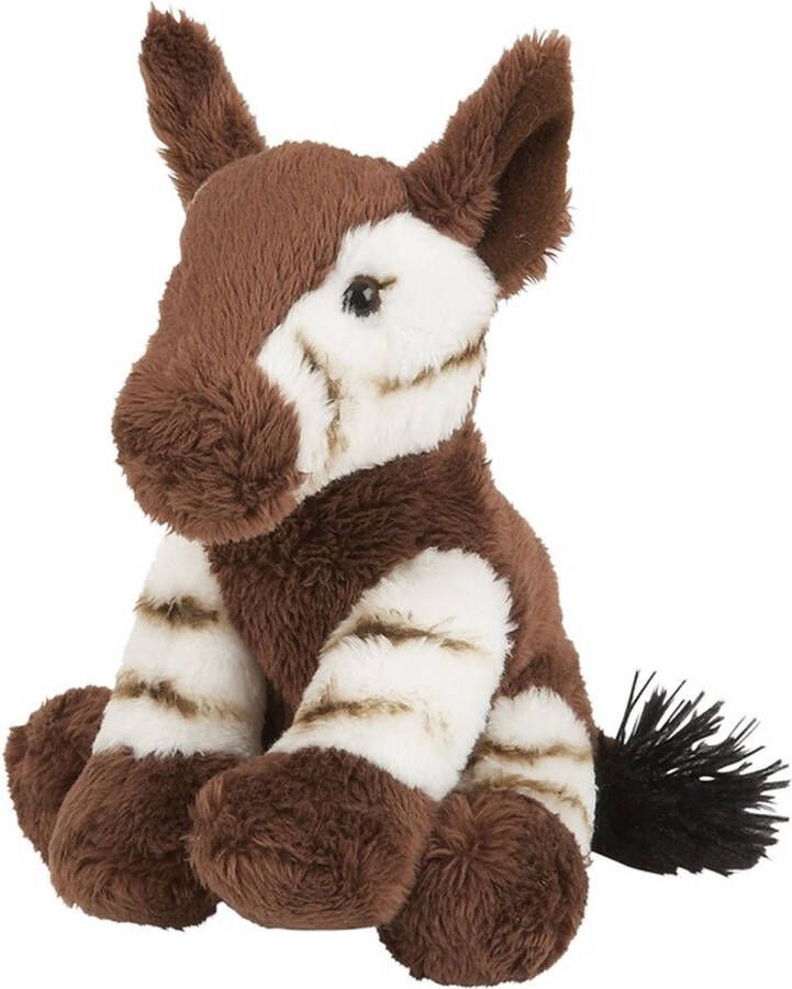 Ravensden Pluche bruine okapi knuffel 16 cm Okapi Afrikaanse dieren knuffels Speelgoed voor kinderen