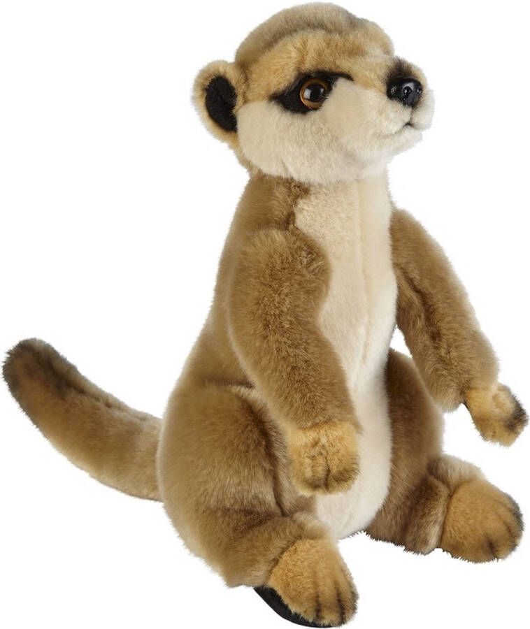 Ravensden Pluche bruine stokstaartje knuffel 28 cm Stokstaartjes wilde dieren knuffels Speelgoed voor kinderen