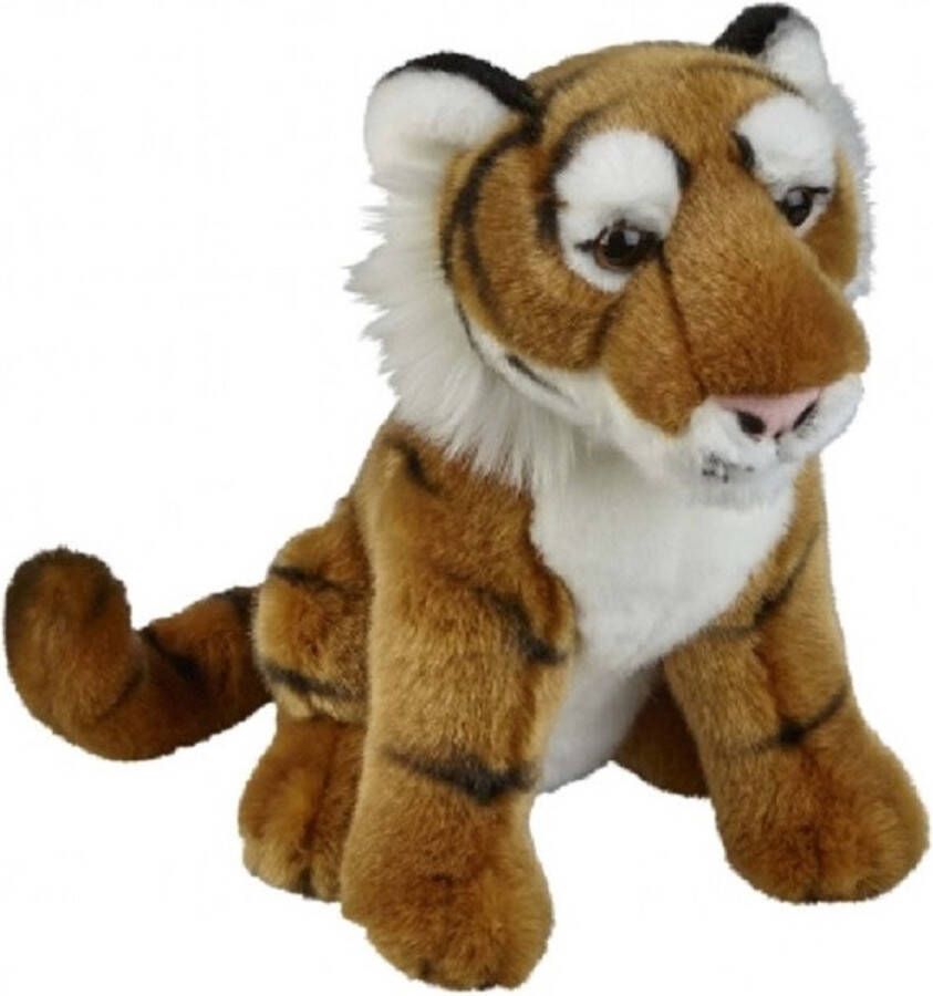 Ravensden Pluche bruine tijger knuffel 28 cm Tijgers wilde dieren knuffels Speelgoed voor kinderen