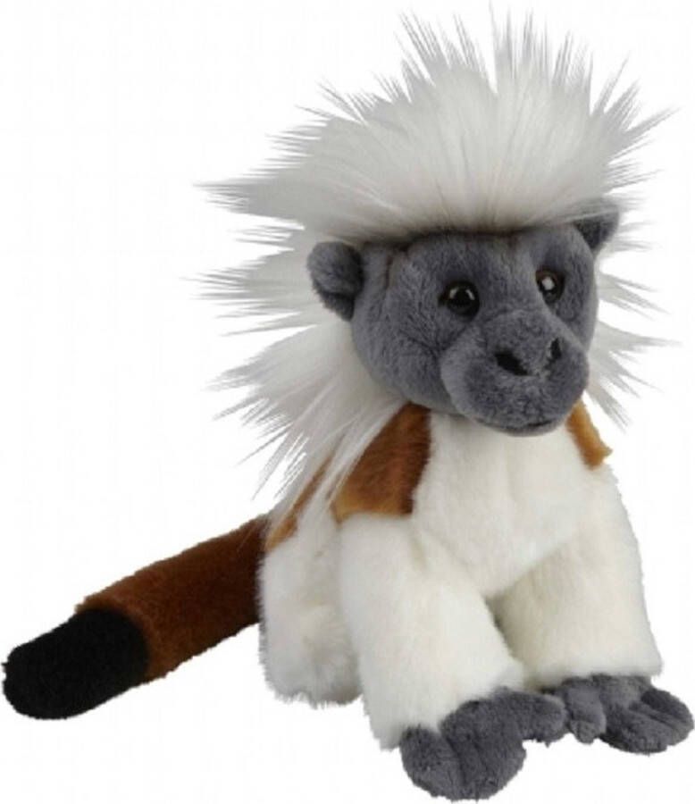 Ravensden Pluche bruin wit pinche aapje knuffel 18 cm Katoentamarin apen knuffels Speelgoed knuffeldieren knuffelbeest voor kinderen