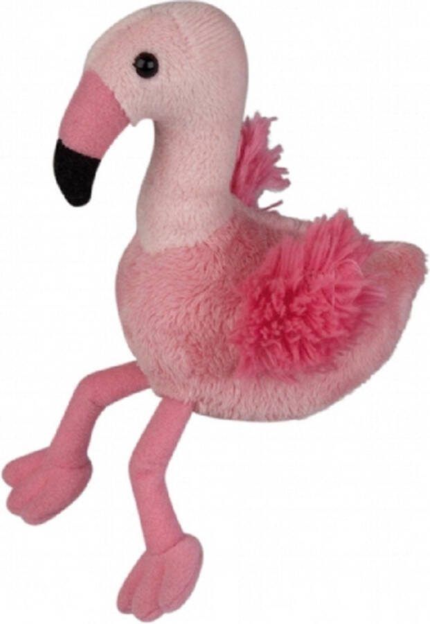 Ravensden Pluche flamingo knuffel roze 15 cm Kleine vogels knuffelbeesten dieren