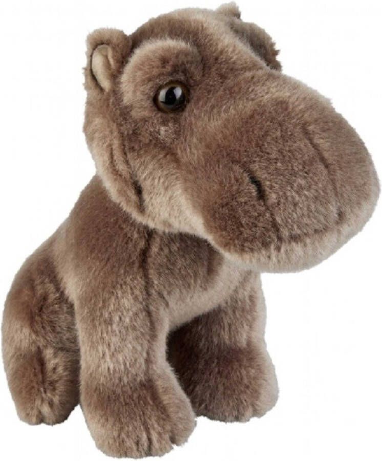 Ravensden Pluche grijs bruine nijlpaard knuffel 18 cm Nijlpaarden safaridieren knuffels Speelgoed knuffeldieren knuffelbeest voor kinderen