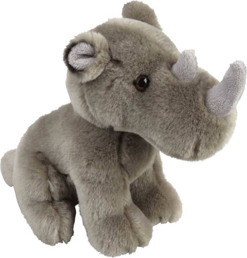 Ravensden Pluche grijze neushoorn knuffel 18 cm Neushoorns wilde dieren knuffels Speelgoed voor kinderen