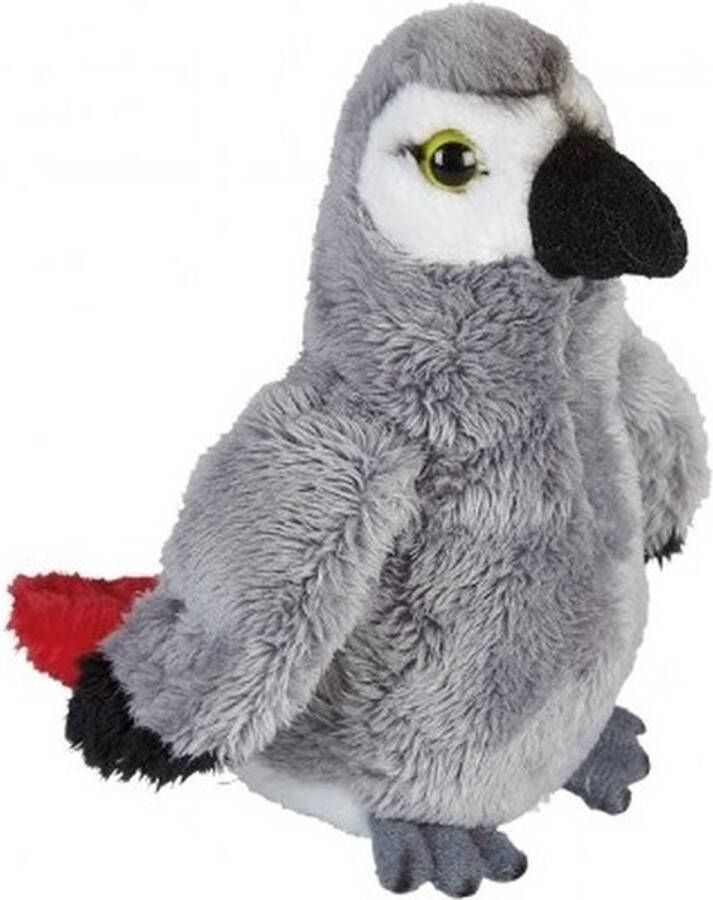 Ravensden Pluche grijze roodstaartpapegaai knuffel 15 cm Papegaaien vogel knuffels Speelgoed voor kinderen