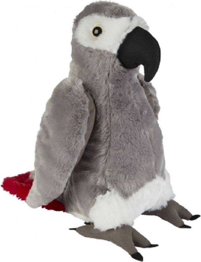 Ravensden Pluche grijze roodstaartpapegaai knuffel 30 cm Papegaaien vogel knuffels Speelgoed voor kinderen