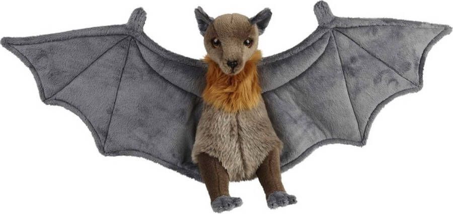 Ravensden Pluche grijze vleermuis knuffel 36 cm Vleermuizen nachtdieren knuffels Speelgoed voor kinderen