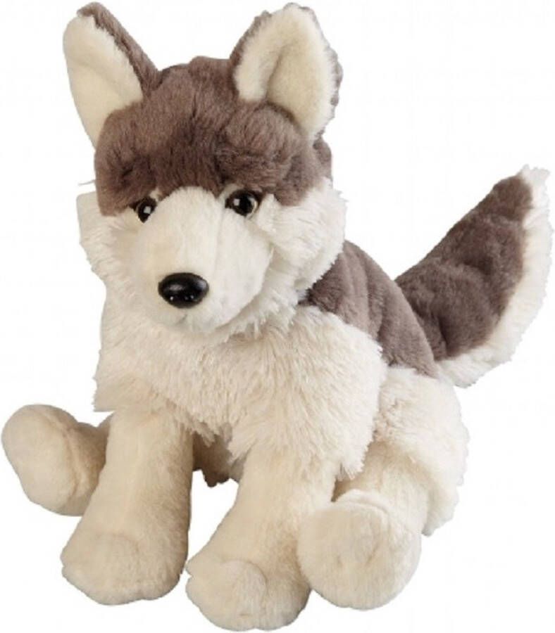 Ravensden Pluche grijze wolf knuffel 30 cm Wolven wilde dieren knuffels Speelgoed voor kinderen