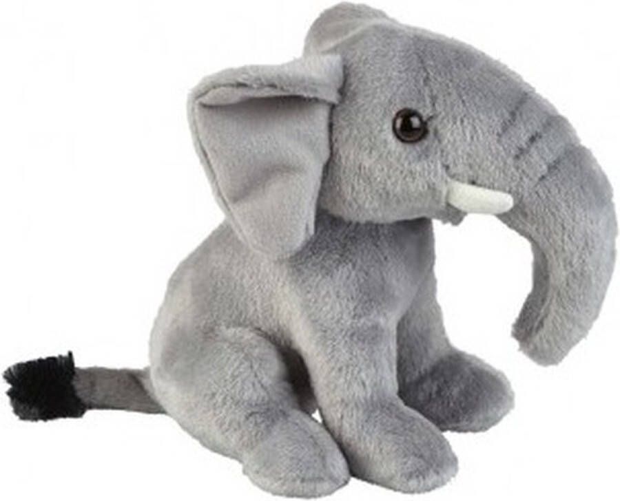 Ravensden Pluche grijze zittende olifant knuffel 18 cm Olifanten wilde dieren knuffels Speelgoed voor kinderen