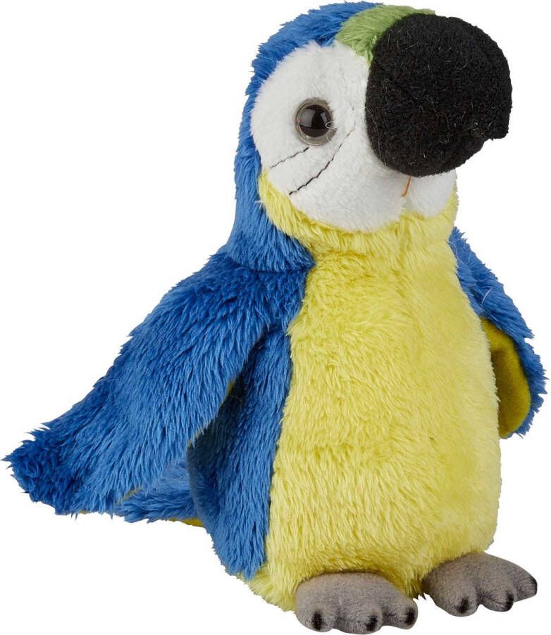 Ravensden Pluche kleine knuffel dieren blauwe macaw papegaai vogel van 15 cm Speelgoed knuffels vogels Leuk als cadeau voor kinderen