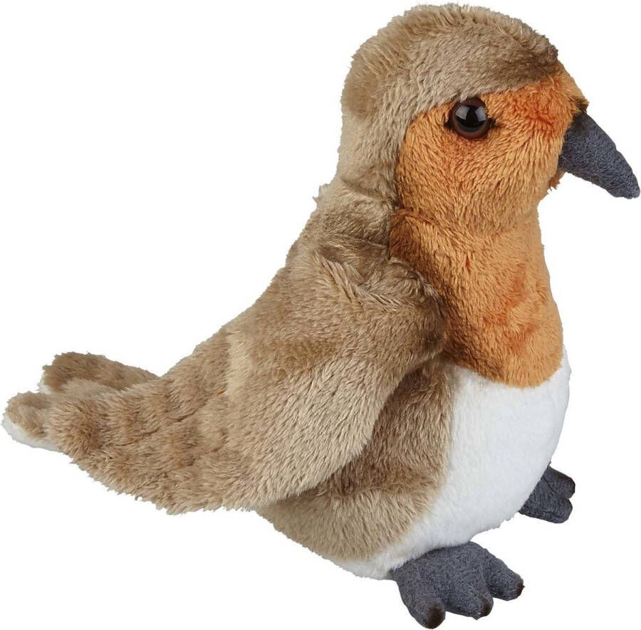 Ravensden Pluche kleine knuffel dieren Roodborstje vogel van 19 cm Speelgoed knuffels vogels Leuk als cadeau voor kinderen