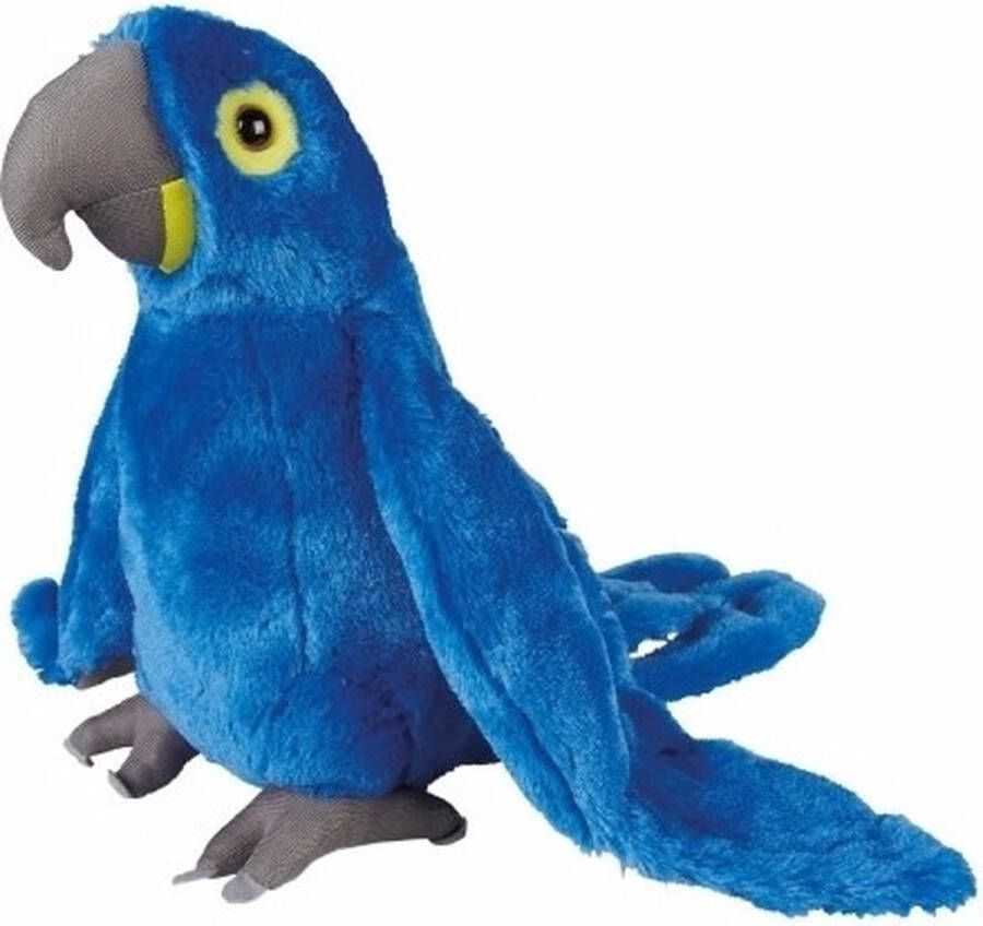 Ravensden Pluche blauwe ara papegaai knuffel 30 cm Tropische vogels knuffeldieren