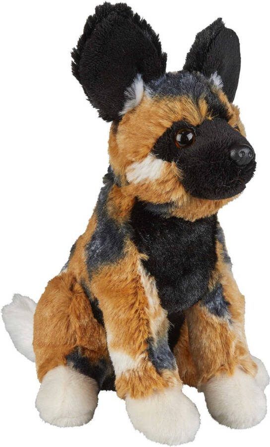 Ravensden Pluche knuffel dieren Afrikaanse wilde Hond 18 cm Speelgoed wilde dieren knuffelbeesten