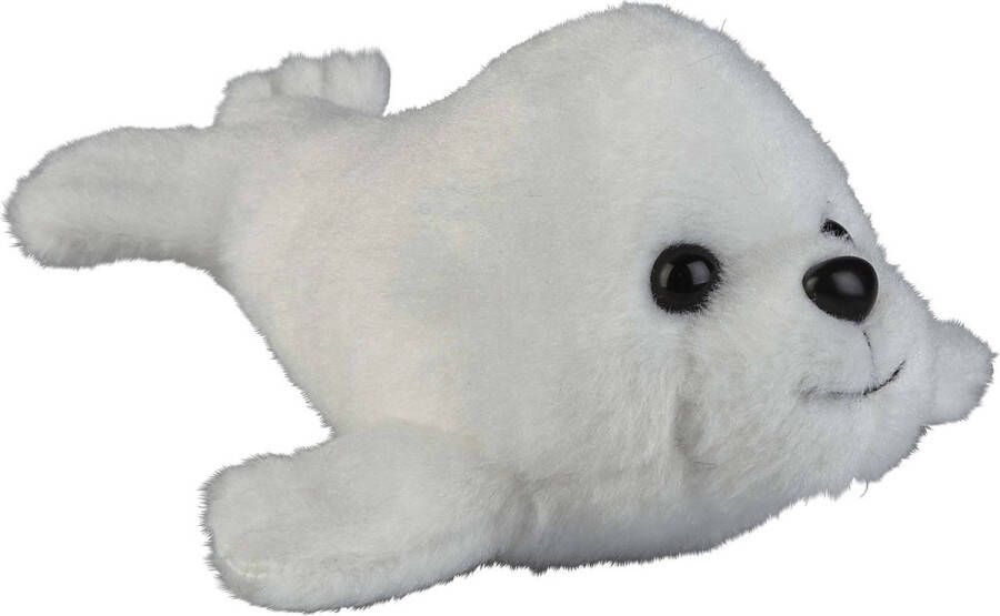 Ravensden Pluche knuffel dieren Baby Zeehond wit 12 cm Speelgoed zeedieren knuffelbeesten