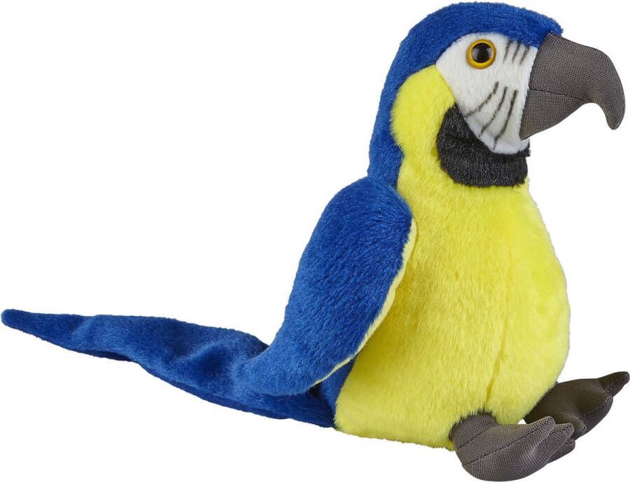 Ravensden Pluche knuffel dieren blauw goud Macaw papegaai vogel van 18 cm Speelgoed knuffels vogels Leuk als cadeau voor kinderen