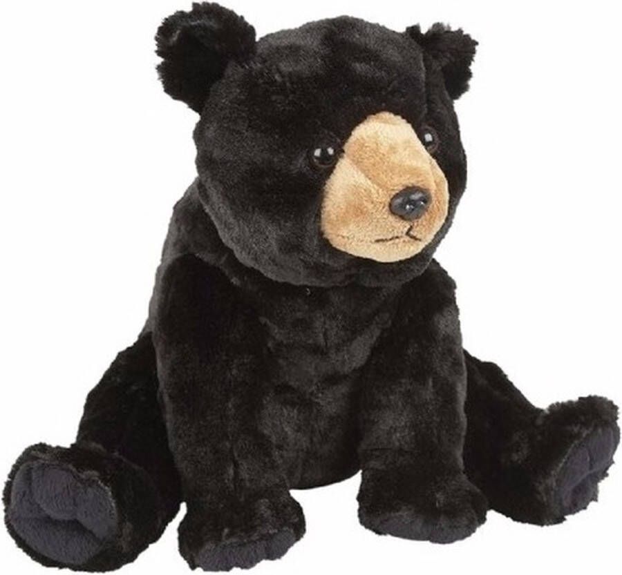 Ravensden pluche knuffeldier Beer zwart 30 cm teddyberen Knuffelberen