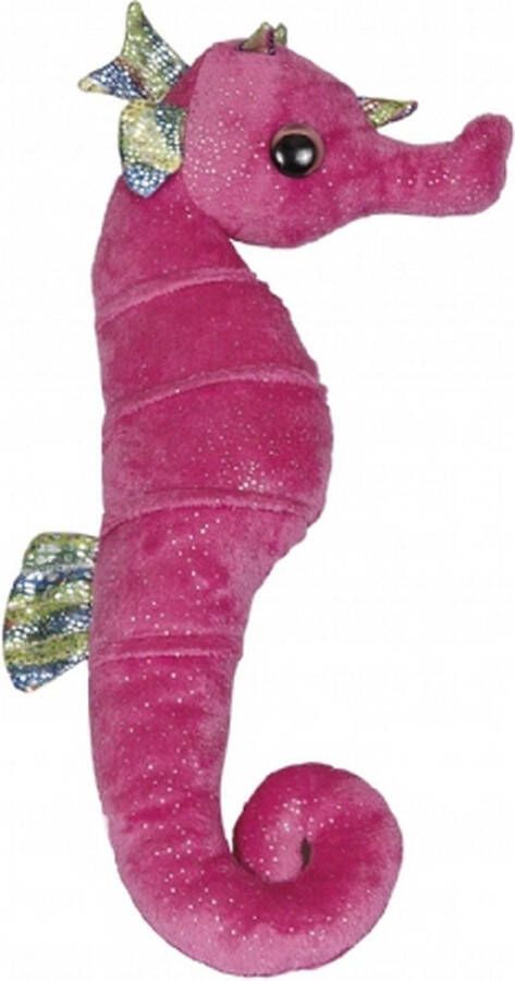 Ravensden Pluche knuffeldier zeepaardje roze met glitters 35 cm Zeedieren Meisjes cadeau