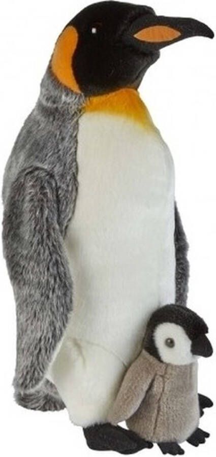 Ravensden Pluche koningspinguin met kuiken knuffel 50 cm Pinguins pooldieren knuffels Speelgoed voor kinderen