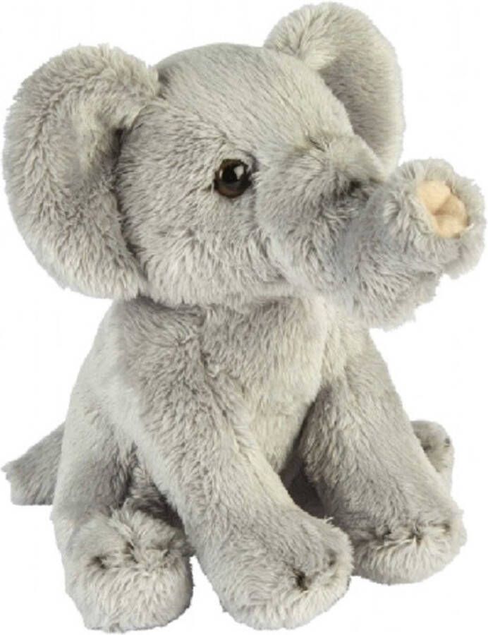 Ravensden Pluche grijze olifant knuffel 15 cm speelgoed Knuffeldier