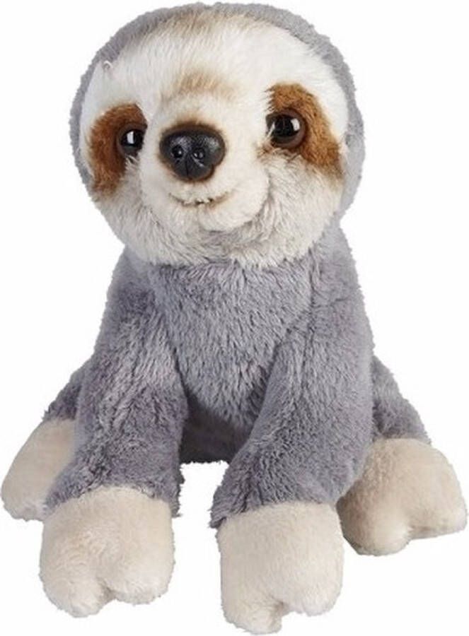 Ravensden Pluche knuffel luiaard grijs 15 cm zittend knuffeldier