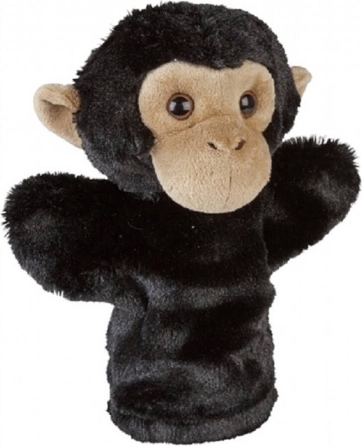 Ravensden Pluche zwarte chimpansee aap handpop knuffel 26 cm Apen knuffels Poppentheater speelgoed kinderen