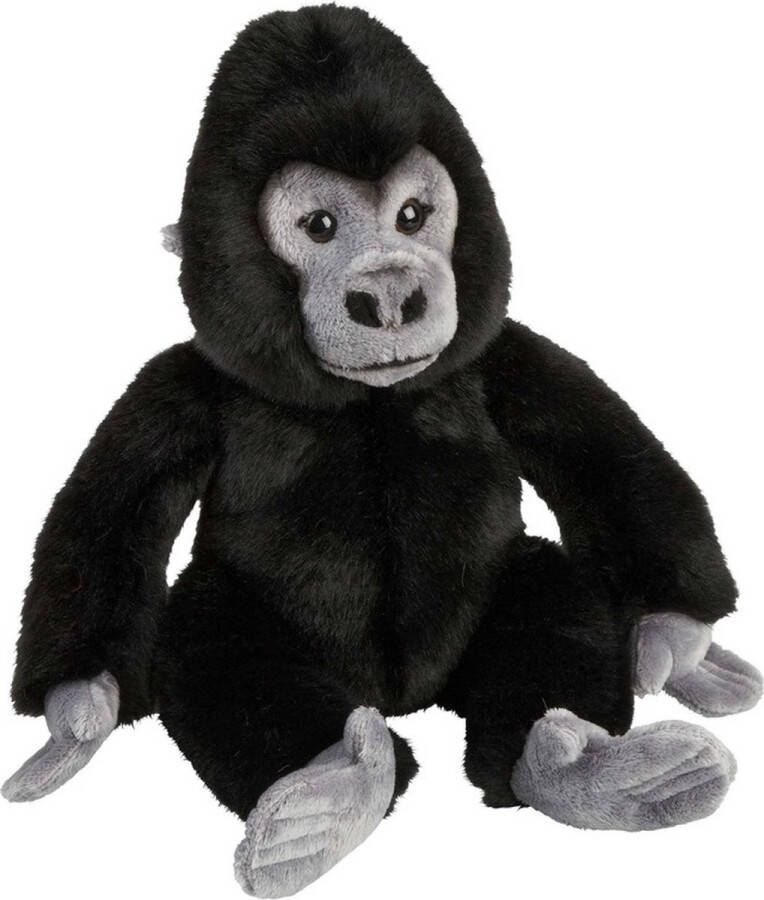 Ravensden Pluche zwarte gorilla knuffel 28 cm Gorillas apen jungledieren knuffels Speelgoed voor kinderen