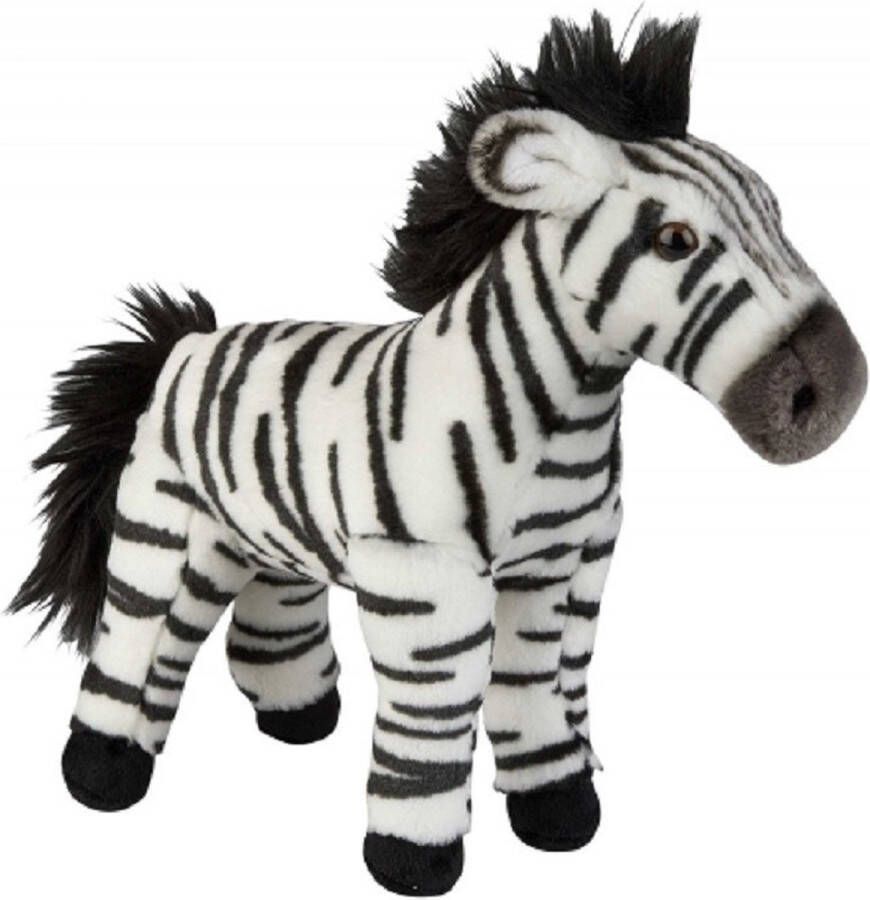 Ravensden Pluche zwart witte zebra knuffel 28 cm Zebra Afrikaanse safaridieren knuffels Speelgoed voor kinderen