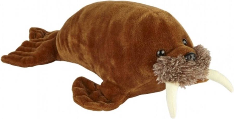 Ravensden Walrus pluche knuffeldier 40 cm bruin extra groot Speelgoed walrussen zeedieren