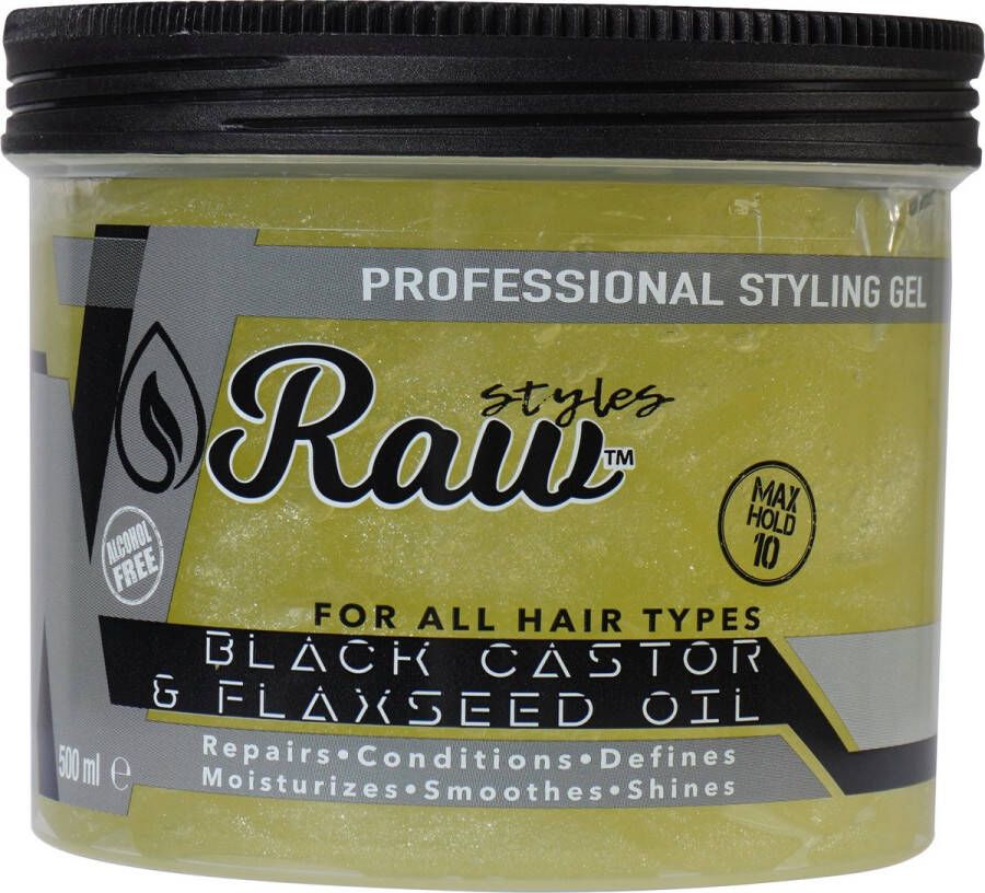 Raw Black Castor & Flaxeed Oil Styling Gel 500ml