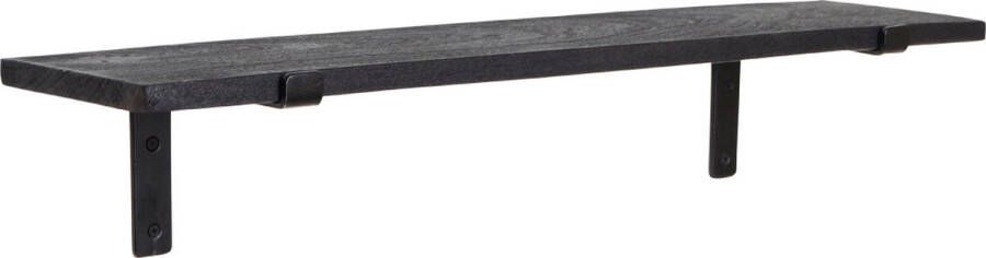 Raw Materials Factory wandplank Zwart Gerecycled hout 80 cm