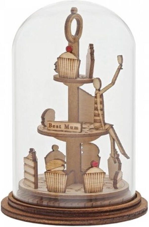Rawa Geschenken Stolp BESTE MOEDER vintage miniatuur stolp miniatuur decoratieve handgemaakt kunstwerkje glas 8.5x5x5