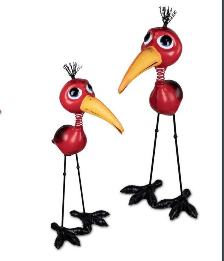Rawa Geschenken Vreemde vogel Anja- tuinbeeld metaal 77 cm hoog handgeschilderd vogel beeld betreft linker wiebelvogel