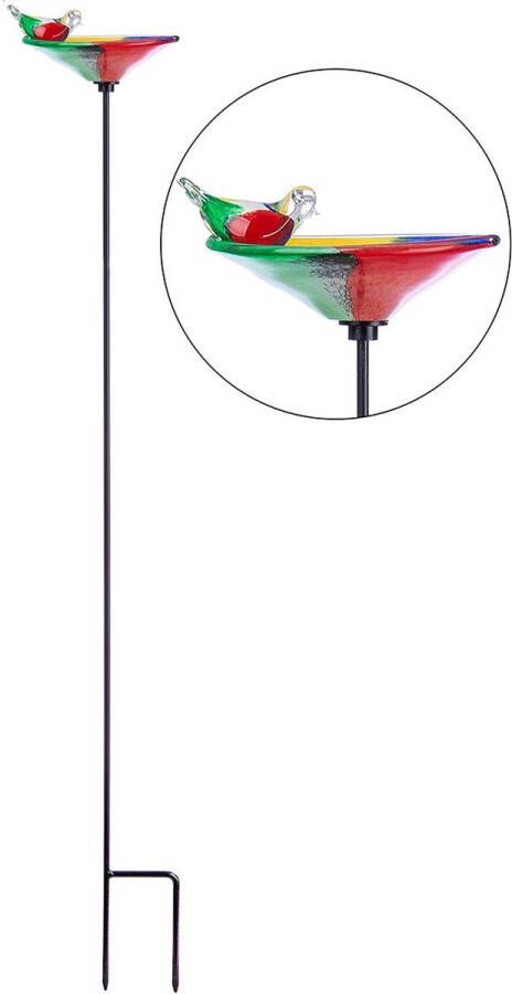 Rawa Tuinsteker vogeldrinkbakje glas multi color 108x18 handwerk