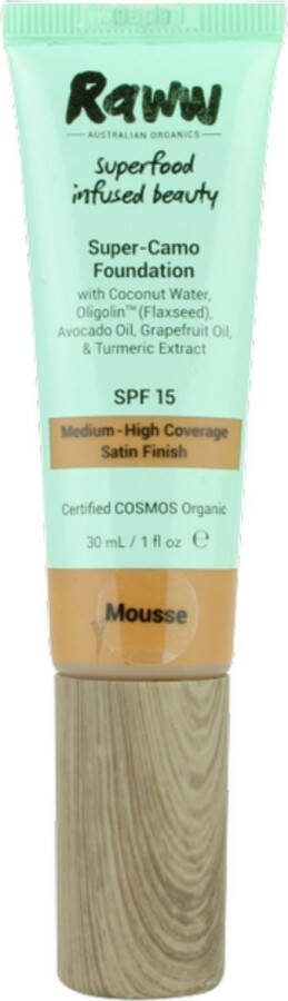 RAWW Cosmetics RAWW Superfood Camouflage Foundation SPF15 Mousse 100% Natuurlijk Verzorgend Doordrenkt met superfoods Alle huidtypes Dierproefvrij