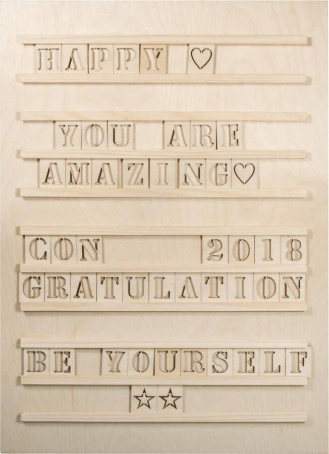 Rayher Hobby Houten Letterboard FSC Mix Credit naturel 30x42cm incl. letters 1Set