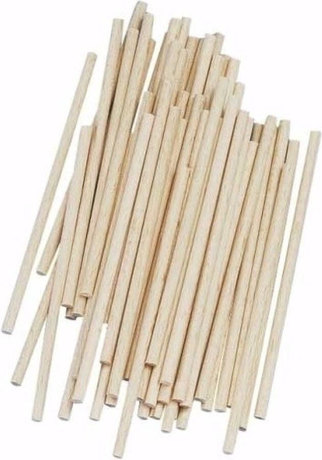 Rayher hobby materialen 180 stuks naturel gekleurde knutselhoutjes 10 cm Houten hobbymaterialen