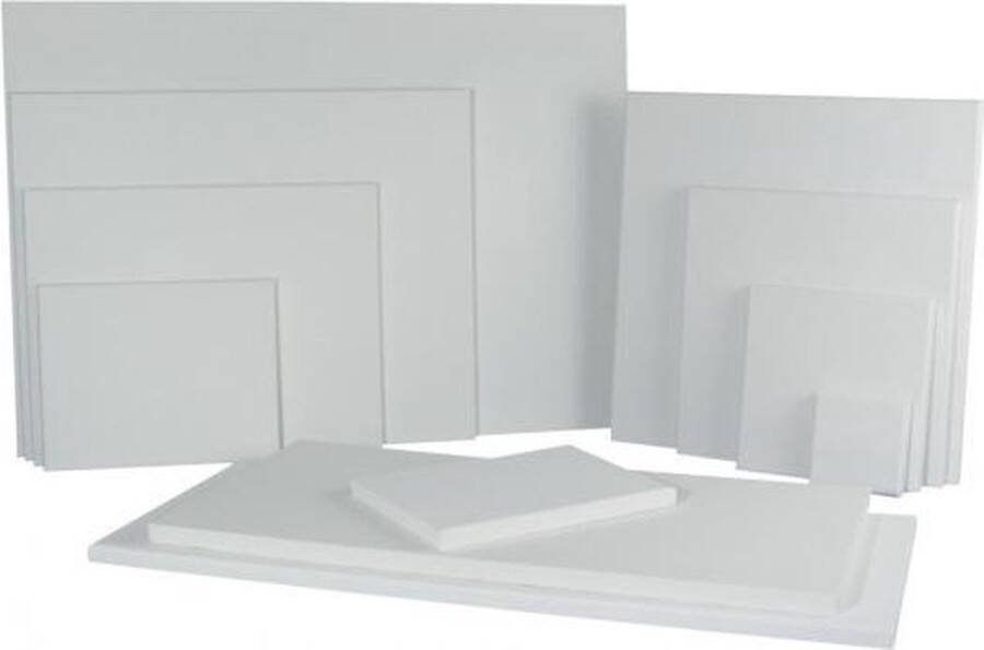Rayher hobby materialen 2x Handbespannen schildersdoeken 20 x 20 cm Canvasdoeken 2 stuks