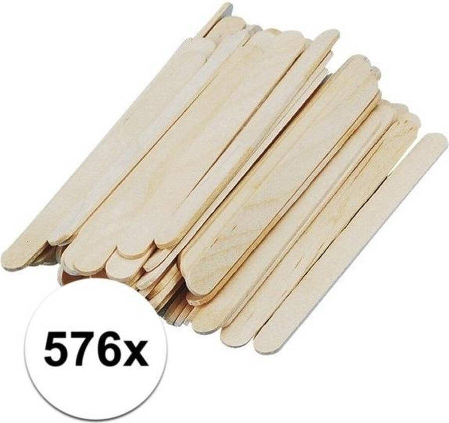Rayher hobby materialen 576x naturel ijsstokjes knutselhoutjes 11 x 1 cm hobby knutsel houtjes artikelen