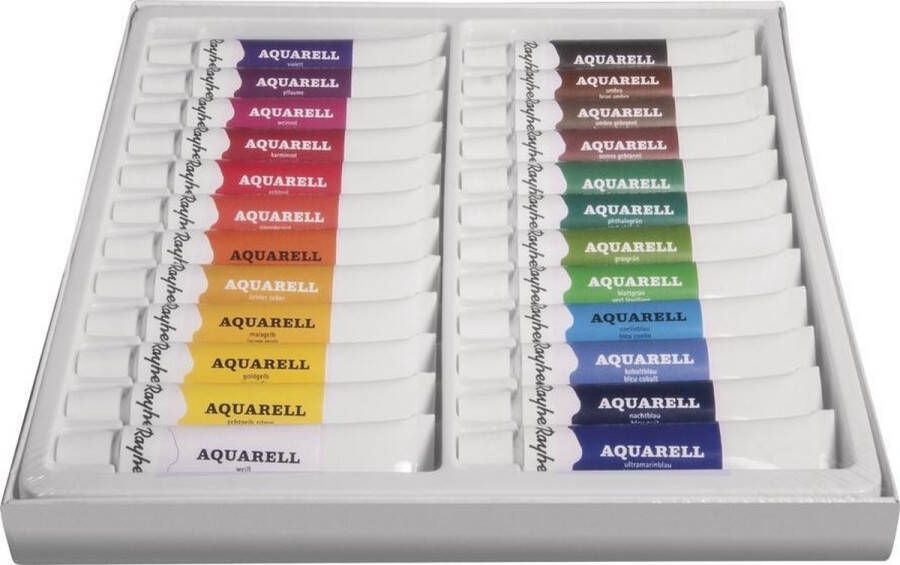 Rayher hobby materialen Aquarelverf waterverf schilder set tubes 24 kleuren 12 ml