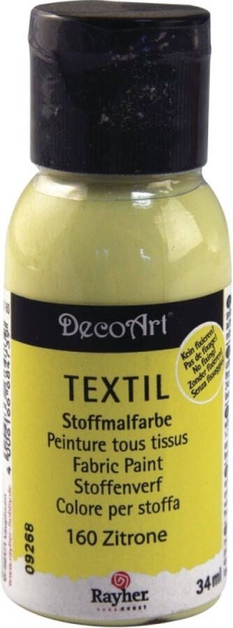 Rayher hobby materialen Gele textielverf flacon 34 ml Acryl stoffen verf