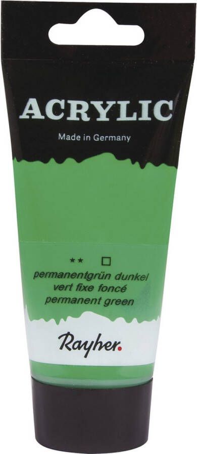 Rayher hobby materialen Grasgroene acrylverf hobbyverf op waterbasis 75 ml Schilderen knutselen Voor kinderen en volwassenen