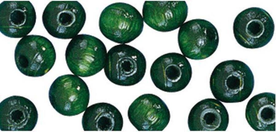 Rayher hobby materialen Groene hobby kralen van hout 10mm 104 stuks DIY sieraden maken Kralen rijgen hobby materiaal