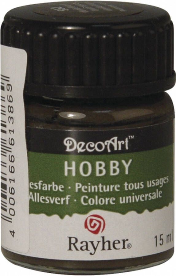 Rayher Hobby Acrylverf hobbyverf donkerbruin 15 ml hobby materiaal Hobbyverf